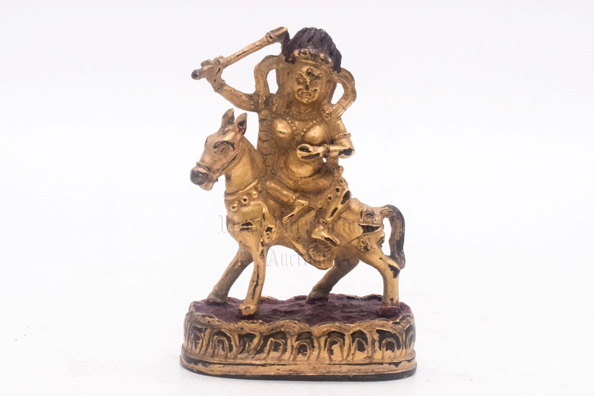 gilt bronze cast'palden lhamo figure